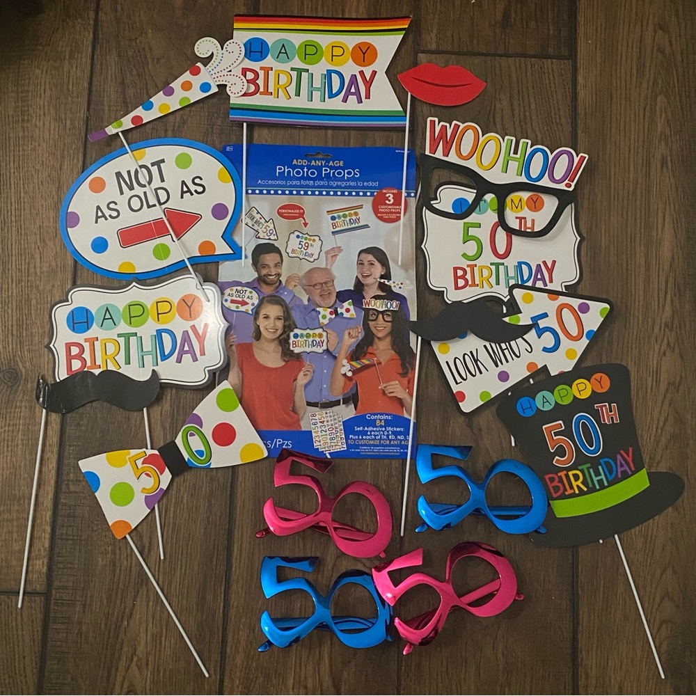 50th Birthday photo props